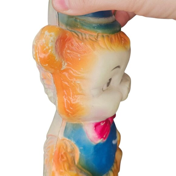 VTG 1960s Rubber Squeaker Circus Bear 8" Germany STILL SQUEAKS Kitschy Toy - Picture 11 of 15